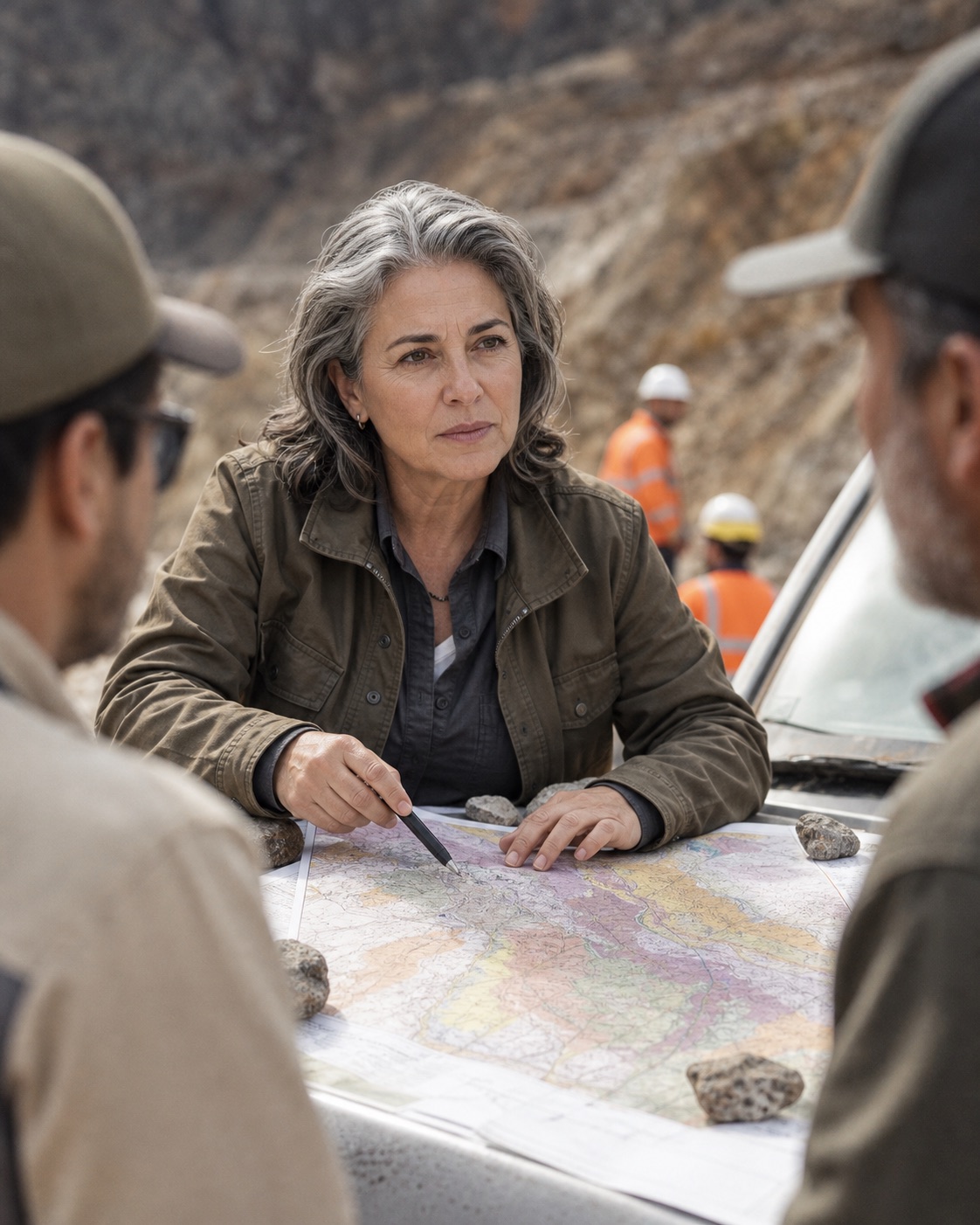 Specialist coordinates a geological field campaign