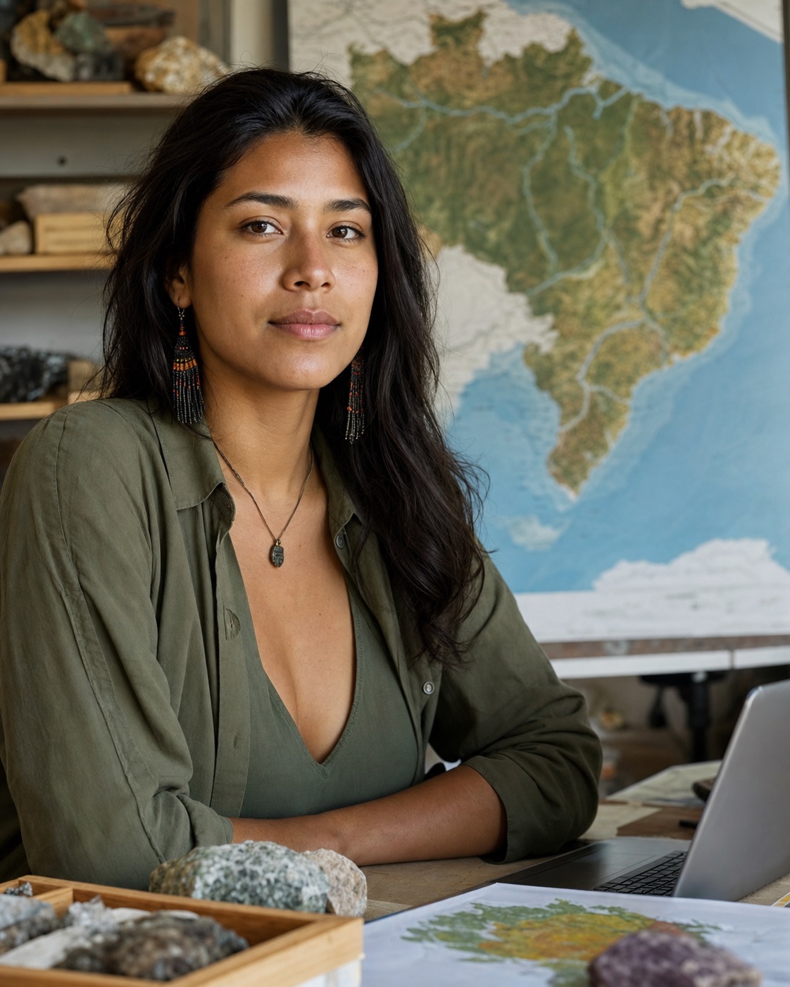 Specialist analyzes geospatial data