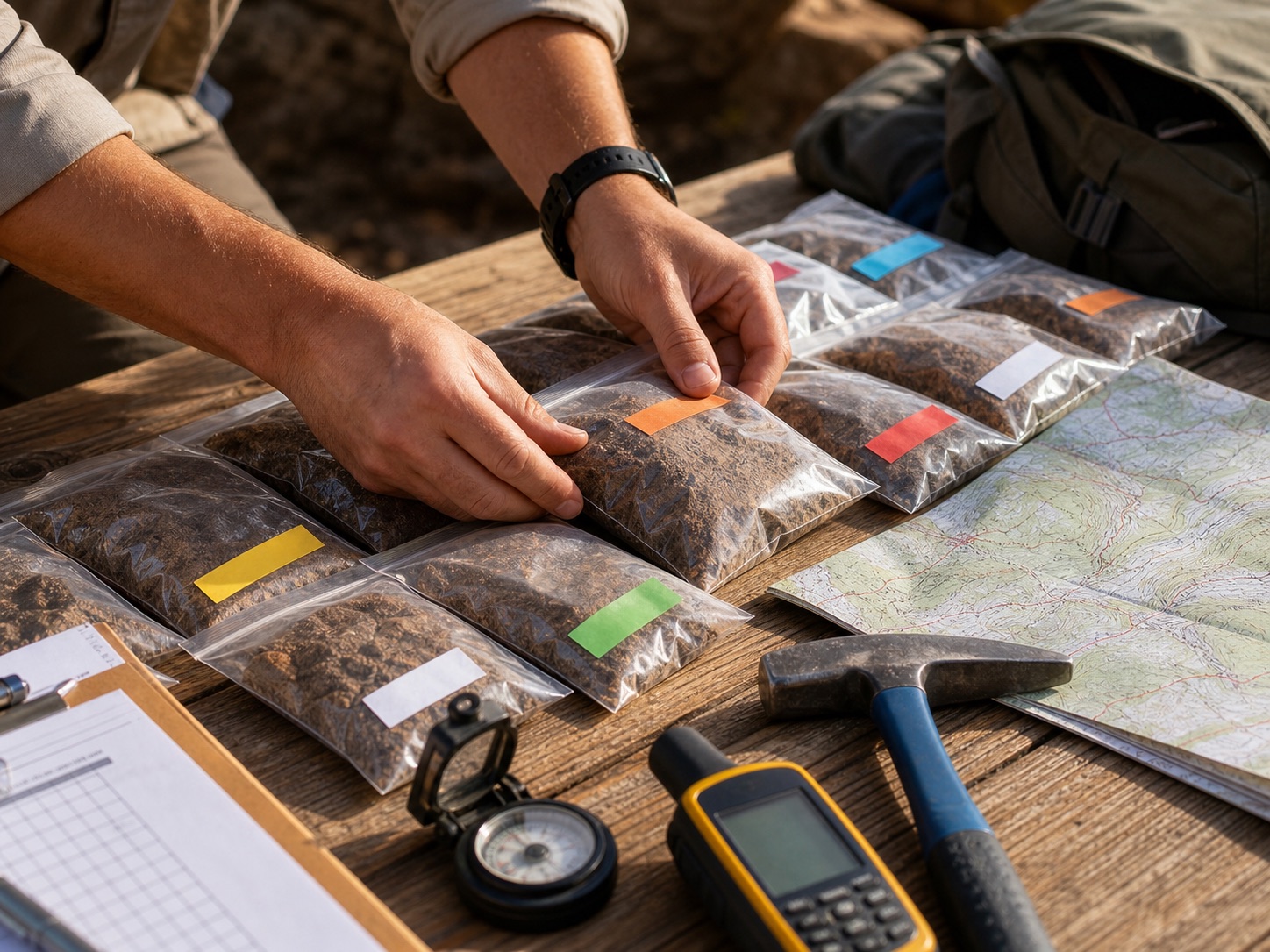 Geological samples organized for chain of custody